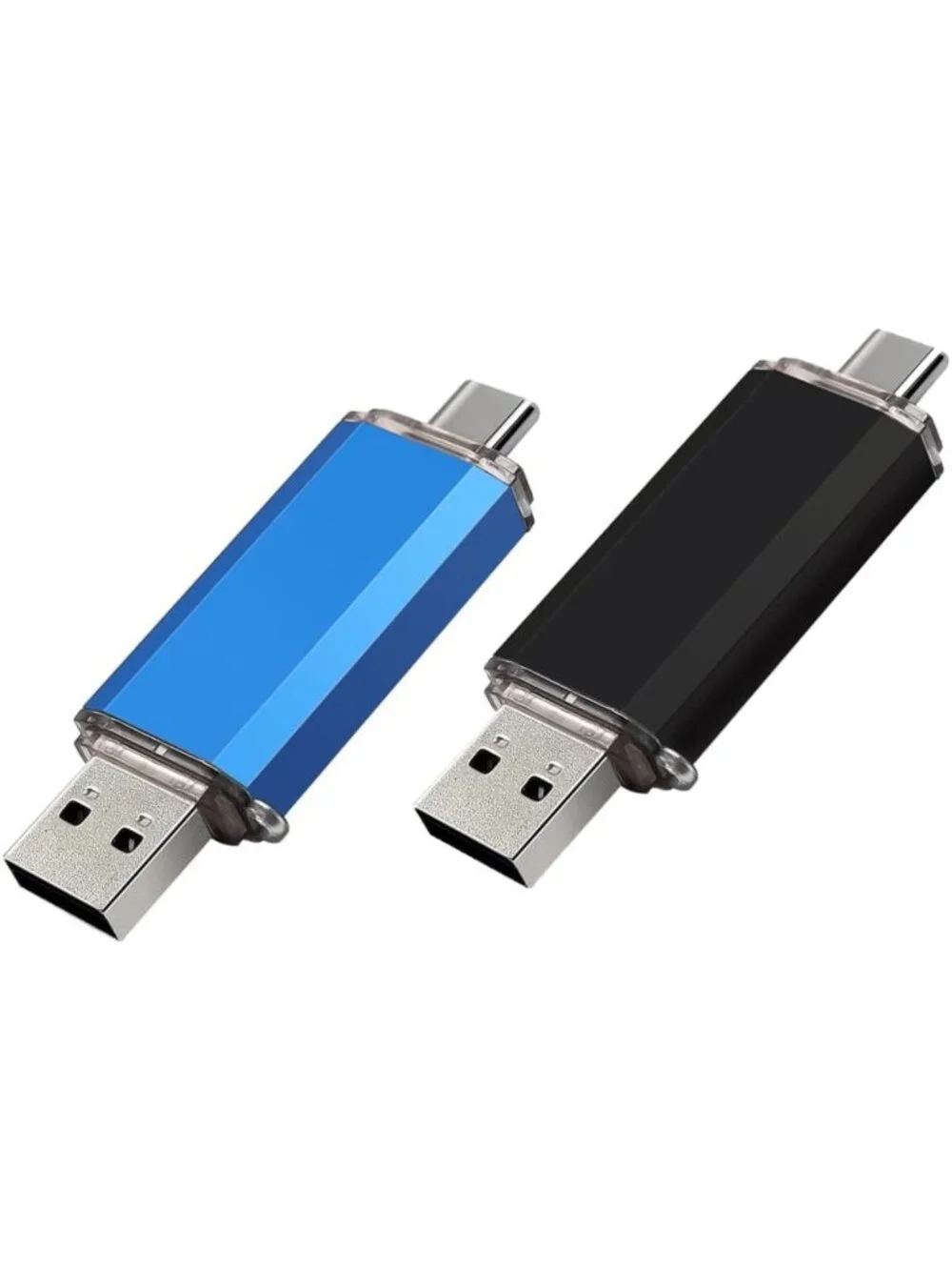 128GB Dual USB C & A Flash Drive 2-Pack | 2-in-1 Thumb Drive for Storage